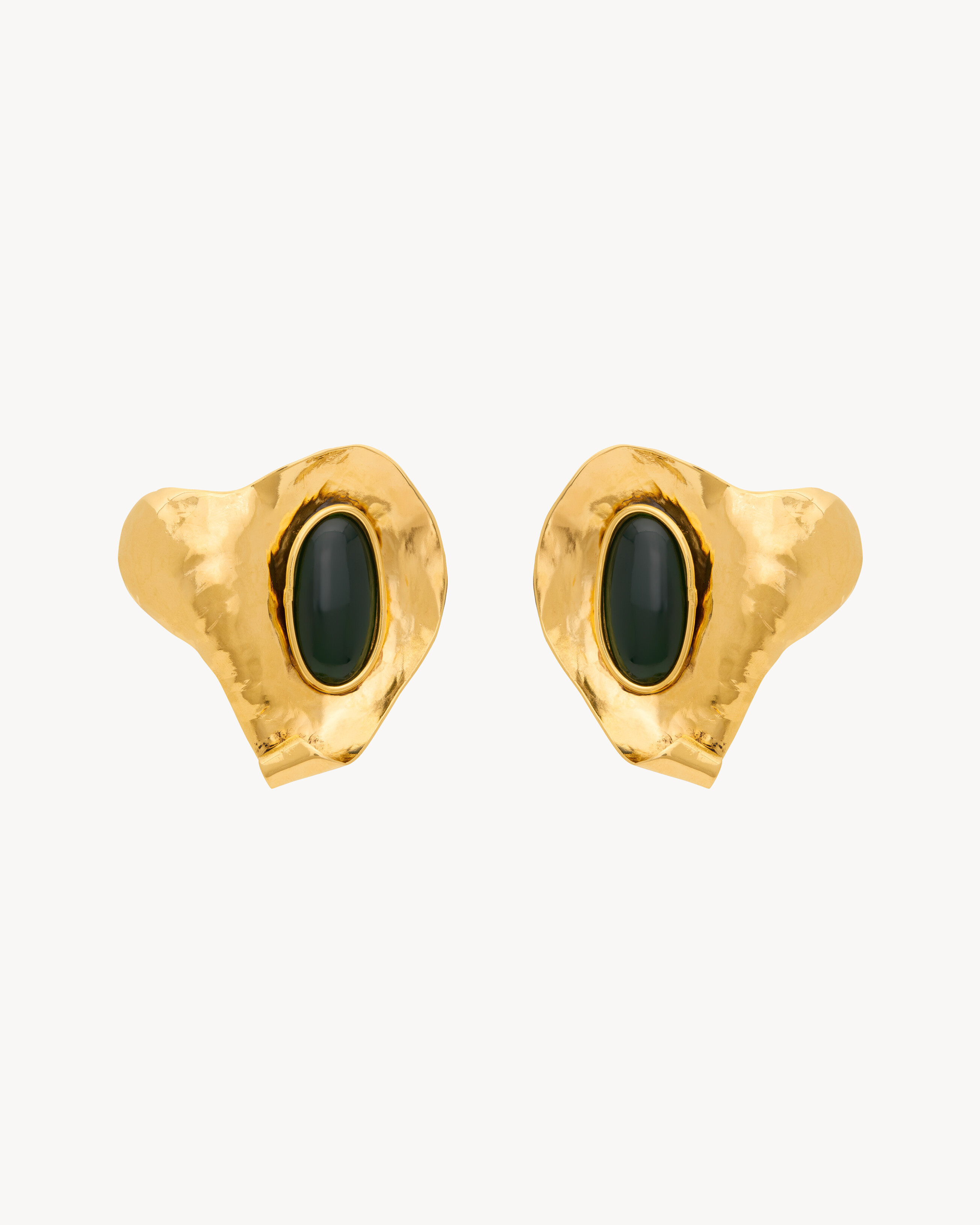 Petal Earrings In Resin And Metal Yellow/gold One Size | Saint Laurent Inc. (Global)