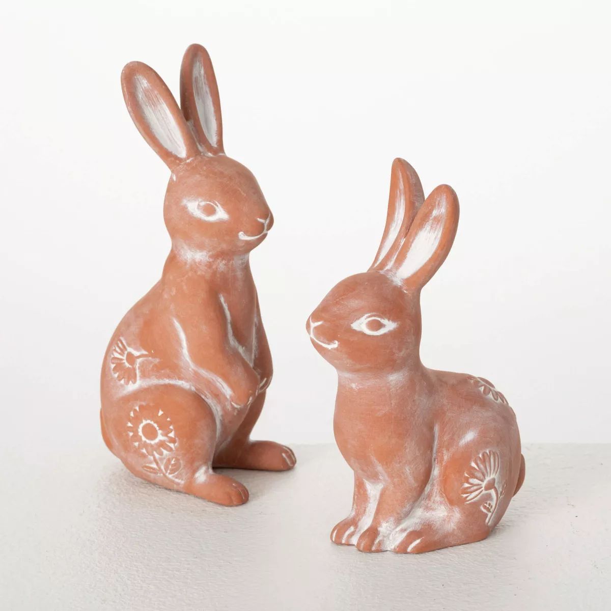 Sullivans 7" & 6" Terracotta Bunny Figurine Set of 2 | Target