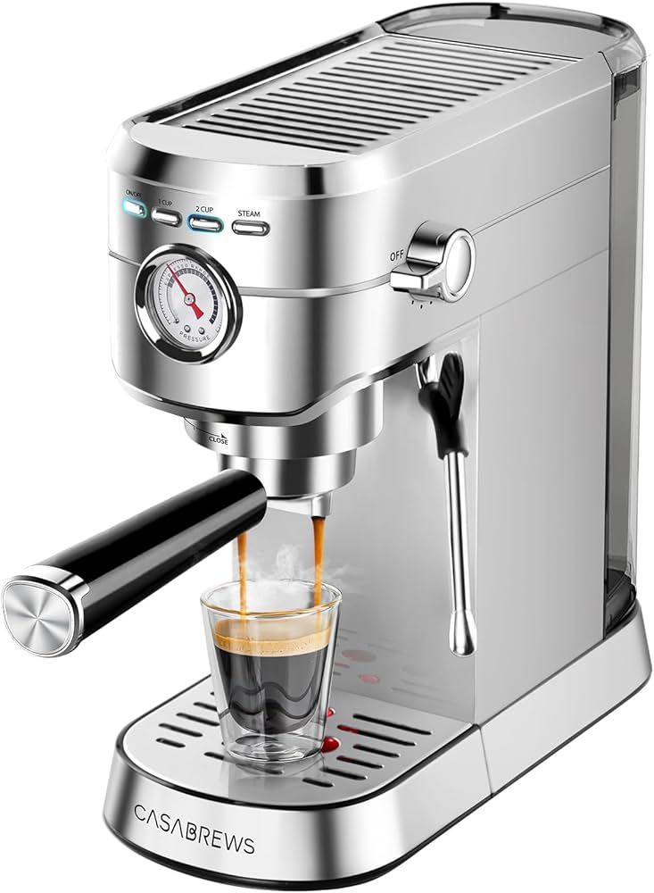 CASABREWS Espresso Machine 20 Bar, Professional Espresso Maker with Milk Frother Steam Wand, Comp... | Amazon (US)