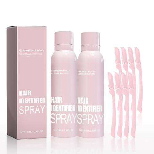 2pcs Hair Identifier Spray for Face Shaving, Skin Body Hair Identifying Spray With Razors,Hair identifier Spray for Face Dermaplaning, Moisturizing and Skin Care Dermaplaner Spray(Spray Plus Razor) | Amazon (US)