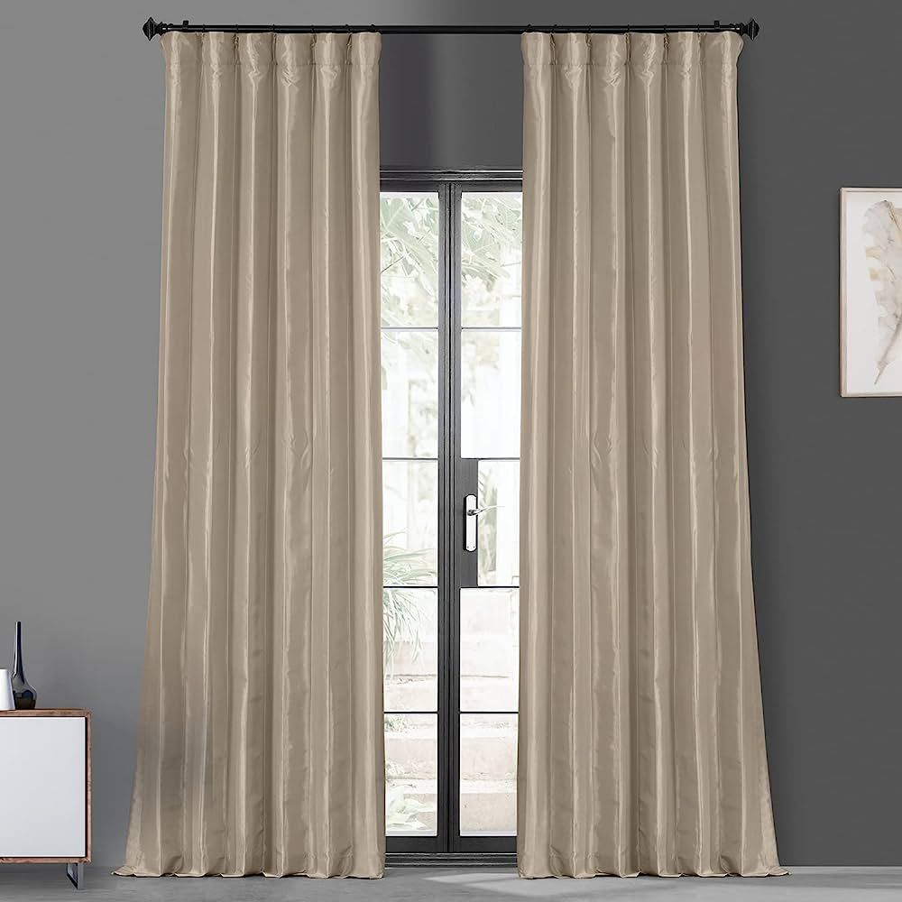 HPD Half Price Drapes Blackout Curtains for Bedroom - Faux Silk Taffeta 50 X 108 (1 Panel), PTCH-... | Amazon (US)
