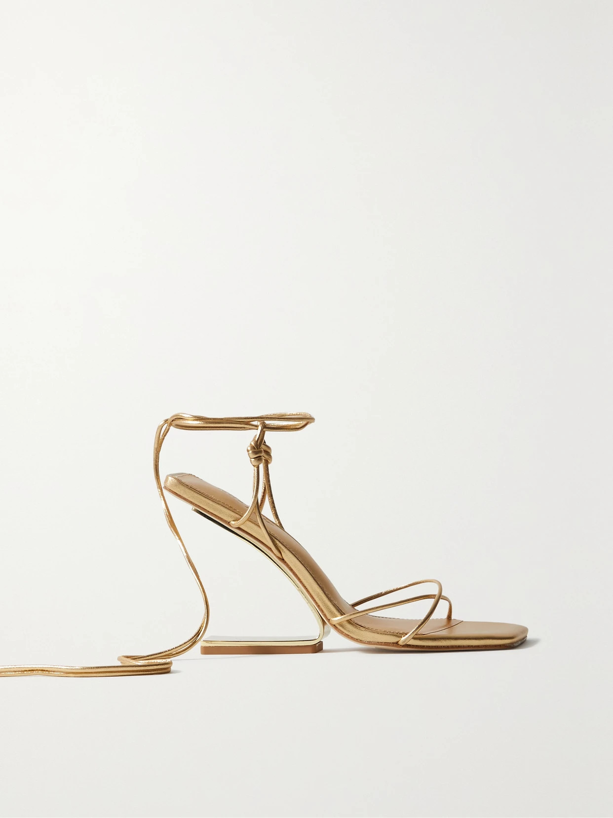 Cult Gaia - Lotus Metallic Leather Sandals - Gold | NET-A-PORTER (US)