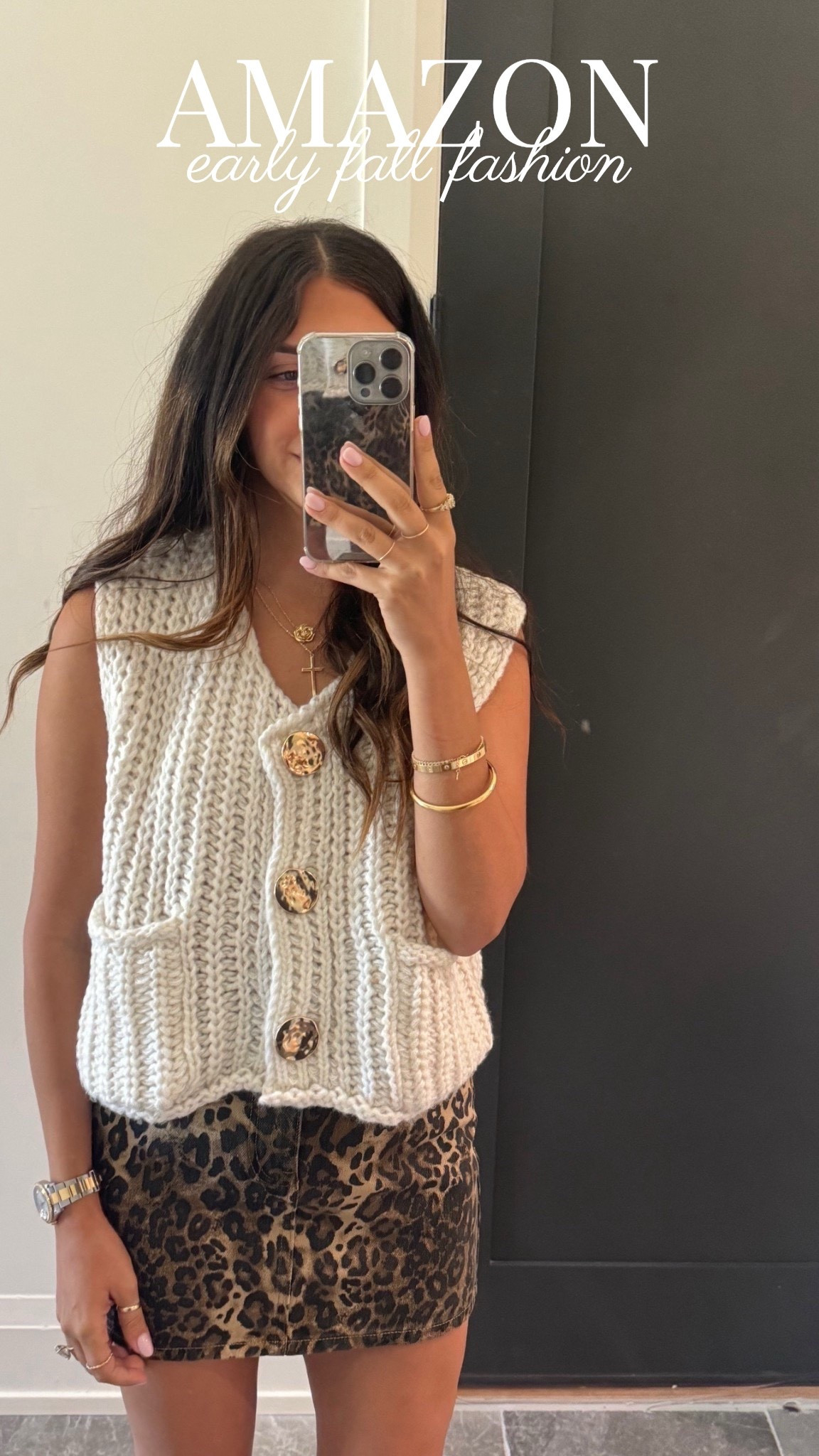 Top: medium
Skirt: medium

amazon, Amazon style, amazon fashion, vest, early fall style, early fall fashion, cheetah print skirt, fall style, mom of 3, Nashville, Dede Raad, dress up buttercupp

#LTKFindsUnder50 #LTKStyleTip #LTKFindsUnder100