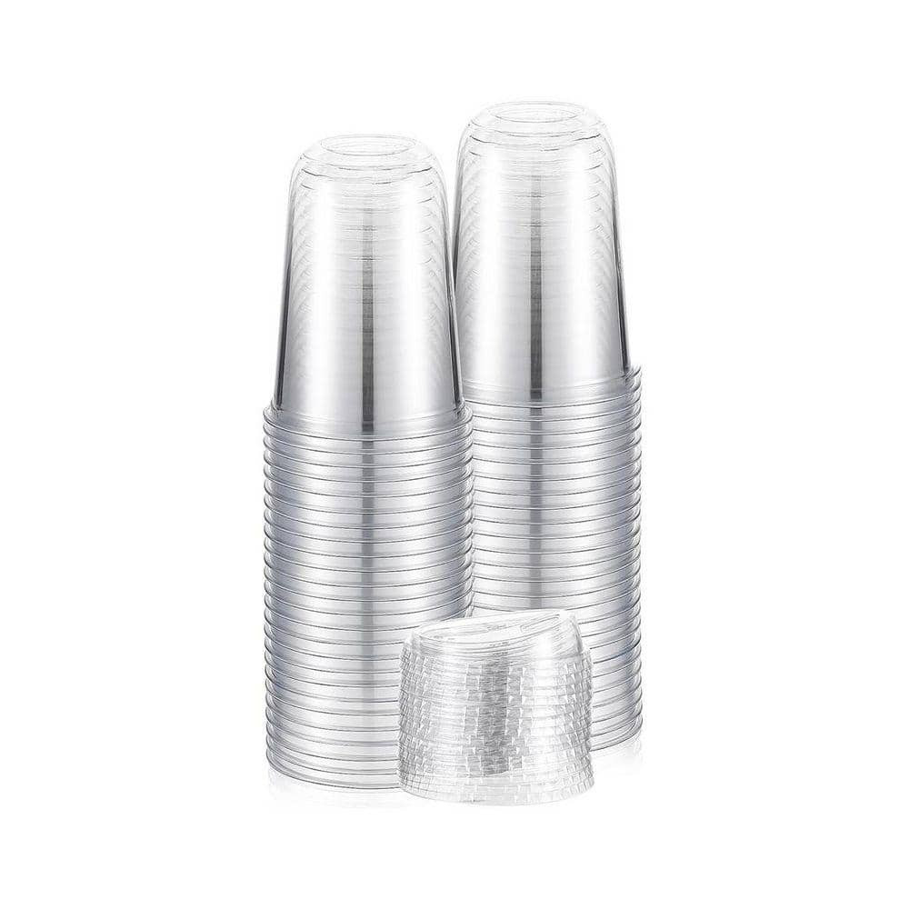 2.36 in. Clear Disposable Plastic Coffee Cups with Sip Lids for Cold Drinks (50 Per Case) | The Home Depot
