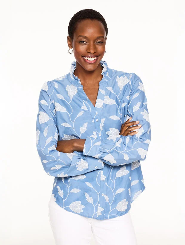 Embroidered Top - Hyde Park Blossoms | Talbots