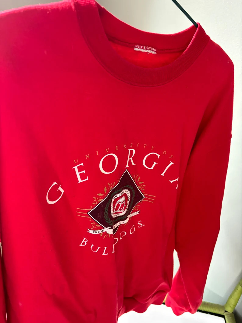 Georgia Bulldogs Vintage Crewneck - Etsy | Etsy (US)