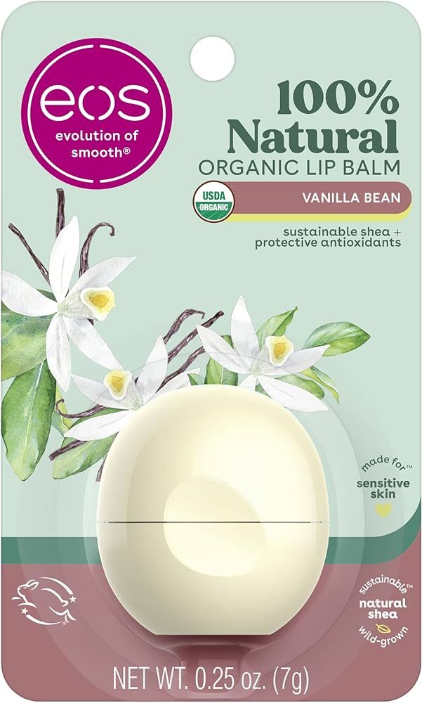 eos 100% Natural & Organic Lip Balm Sphere- Vanilla Bean, All-day Moisture, Dermatologist Recomme... | Amazon (US)