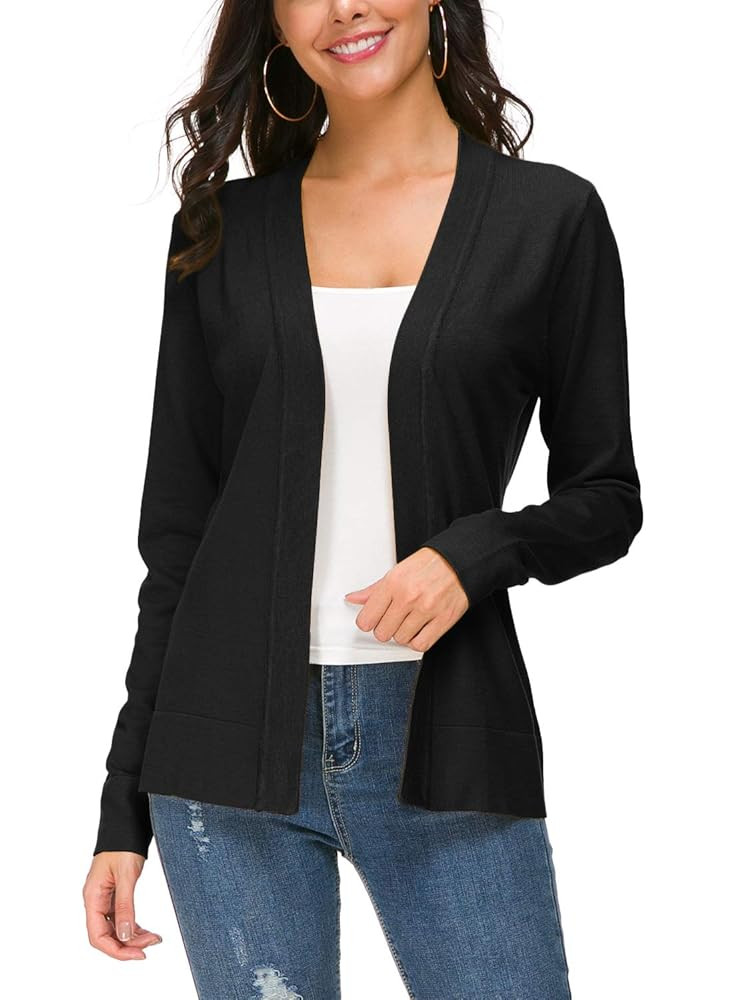 Urban CoCo Women's Long Sleeve Open Front Knit Cardigan Sweater | Amazon (US)
