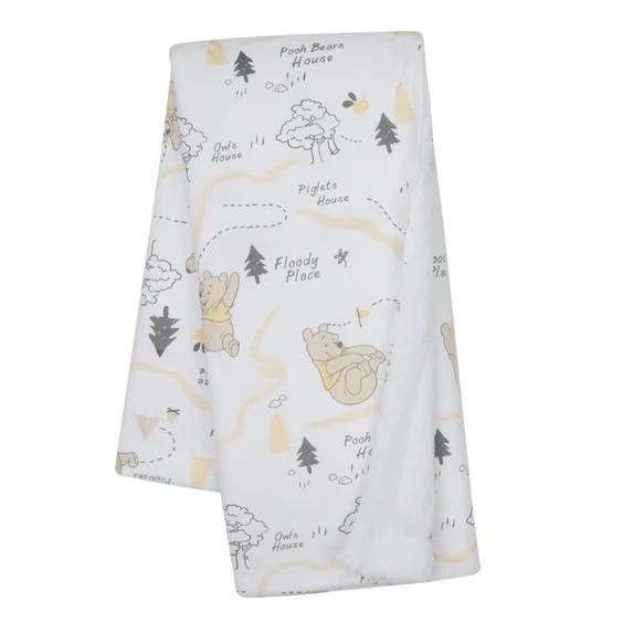 Lambs & Ivy Disney Baby Pooh and the Hundred Acre Woods White Baby Blanket | Walmart (US)