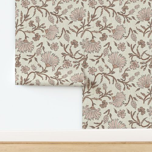 Wallpaper in VIENNE CANVAS KALAMI - Mocha Mousse - Pantone Color of the Year 2025 | Spoonflower