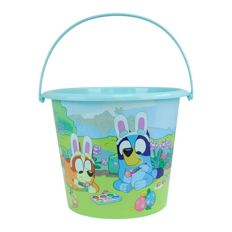 Bluey Jumbo Blue Plastic Easter Pail Featuring Favorite Characters, by Ruz | Walmart (US)