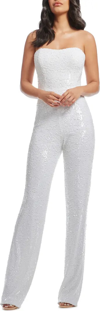 Andy Sequin Strapless Jumpsuit | Nordstrom