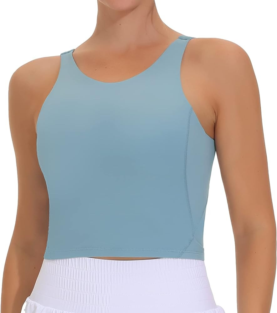 THE GYM PEOPLE Women's Sports Bra Sleeveless Workout Tank Tops Running Yoga Cropped Tops with Rem... | Amazon (US)