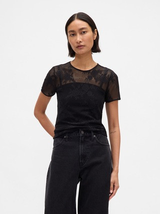 Floral Lace Mesh Top | Gap (CA)