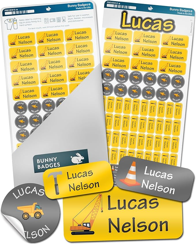 Personalized Daycare Name Labels for Kids (130 Labels) - Custom Waterproof Name Stickers for Clot... | Amazon (US)
