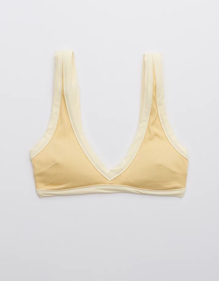 Aerie Ribbed Binding Plunge Bikini Top | American Eagle Outfitters (US & CA)