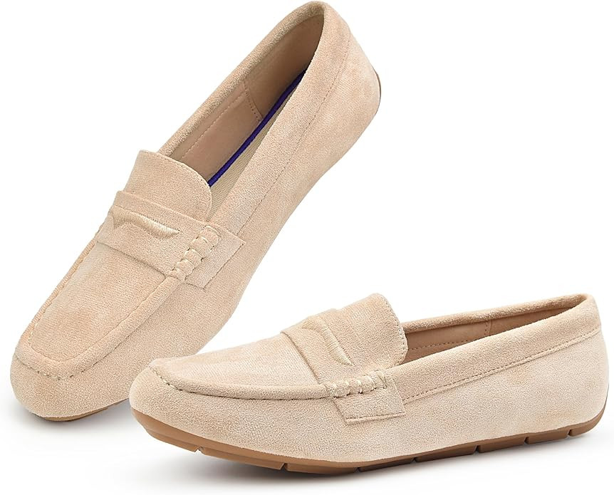 JBB Suede Drving Loafers for Women Comfortable Dressy Slip on Moccasins Penny Shoes | Amazon (US)