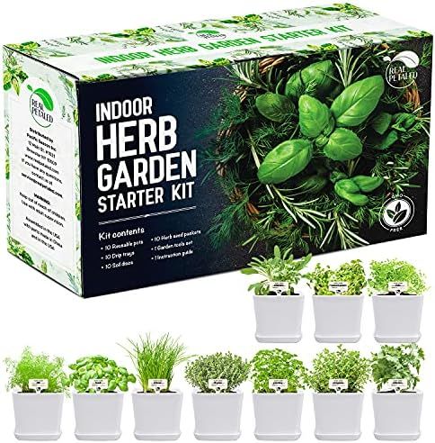 REALPETALED Indoor Herb Garden 10 Non-GMO Herbs– Complete Kitchen Herb Garden with 10 Reusable ... | Amazon (US)