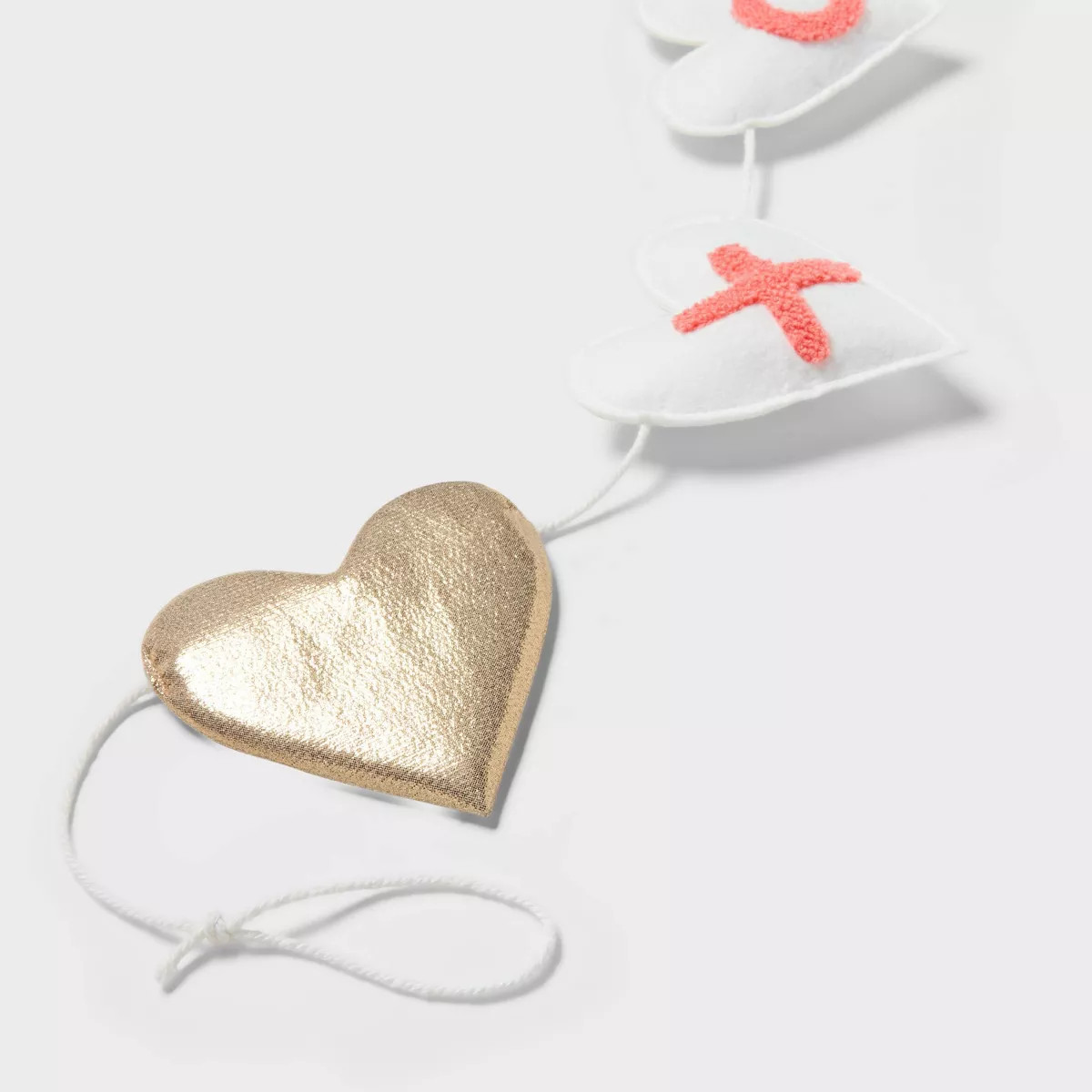 72" Valentine's Day Heart Wall Garland Decor Metallic Gold/White/Pink - Spritz™ | Target