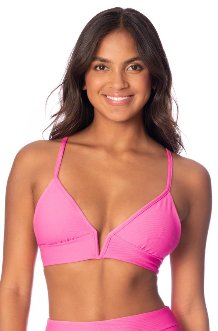 Radiant Pink Parade Bikini Top | South Moon Under