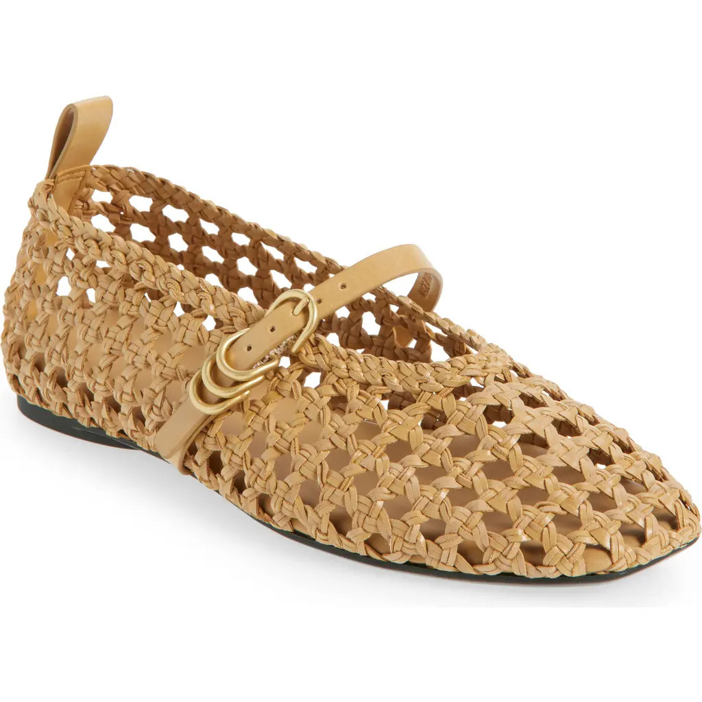 rag & bone Spire Woven Mary Jane Flat in Dark Natural at Nordstrom, Size 7.5Us | Nordstrom