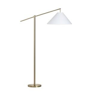 CRESTVIEW COLLECTION 68.25 in. Gold Brushed Modern Arc Floor Lamp with White Linen Shade EVAER202... | The Home Depot