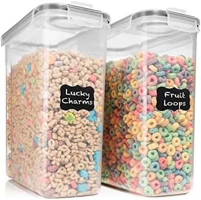 Cereal Containers Storage Set of 2 (6.3L / 213 Oz) Extra Large Tall Airtight Food Storage Contain... | Amazon (US)