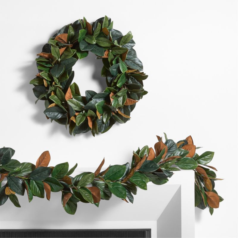 Faux Magnolia Holiday Wreath & Garland Set + Reviews | Crate & Barrel | Crate & Barrel