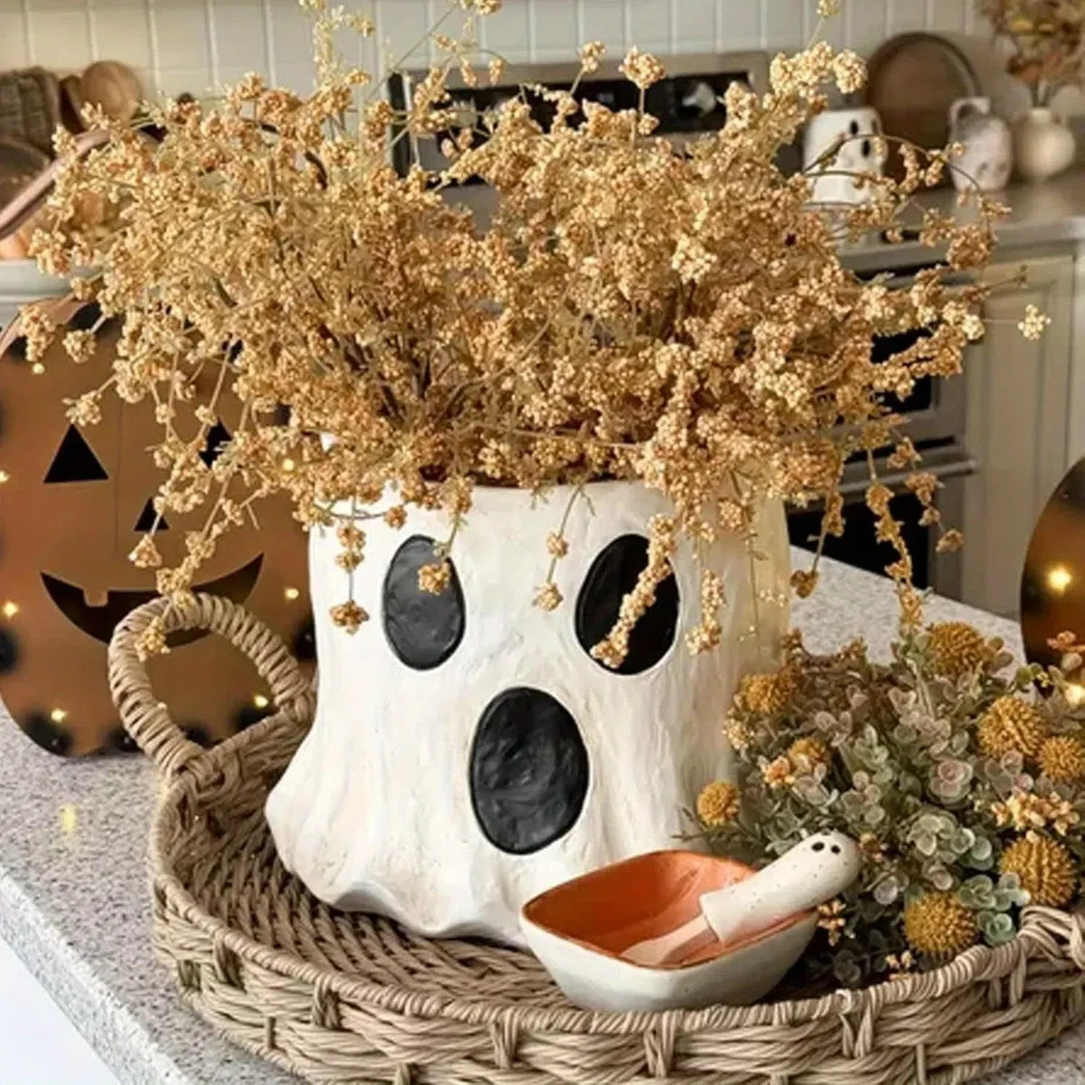 1Pc Resin Ghost Bucket Vase, Cute Virus Ghost Bucket, Halloween Festival Home & Kitchen Decor | Wayfair North America