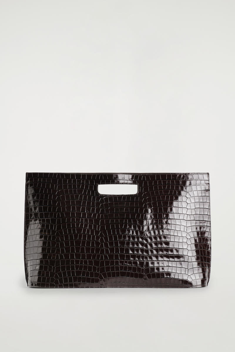 Folio Oversized Bag - Croc-Effect Leather | COS (US)