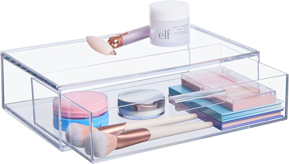 STORi Audrey Stackable Clear Bin Plastic Organizer Drawer | Organize Eyeshadow Palettes, Cosmetic... | Amazon (US)