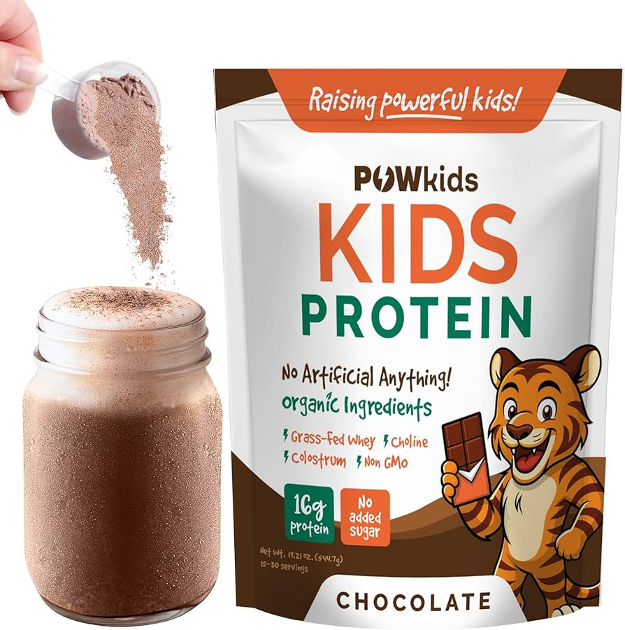 Kids Protein Shake Powder 16g – Zero Sugar, Organic Ingredients, Grass-Fed Whey Proteins – Ca... | Amazon (US)
