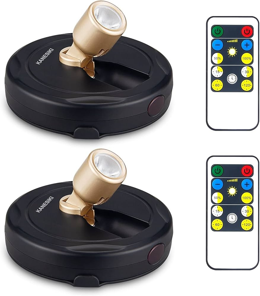 Spotlight Battery Operated, Wireless LED Puck Light, Dimmable Accent Spot Light for Plant Tree In... | Amazon (US)