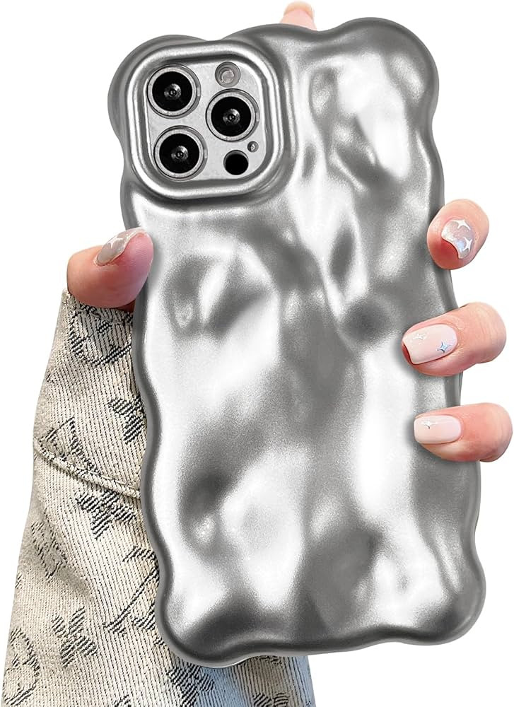UEEBAI Case for iPhone 15 Pro Max 6.7 inch, Cute Solid Color Curly Wave Shape Shockproof Soft TPU... | Amazon (UK)