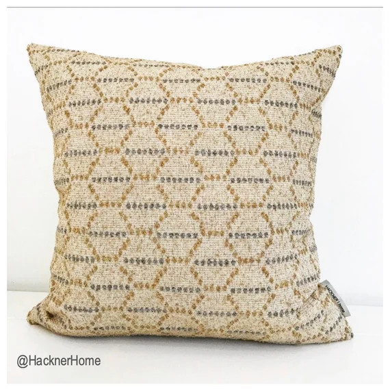 Textured Pillow Cover, Brown Woven Pillow Cover, 20x20 Pillow Cover, Vintage Style Pillow Cover, ... | Etsy (US)