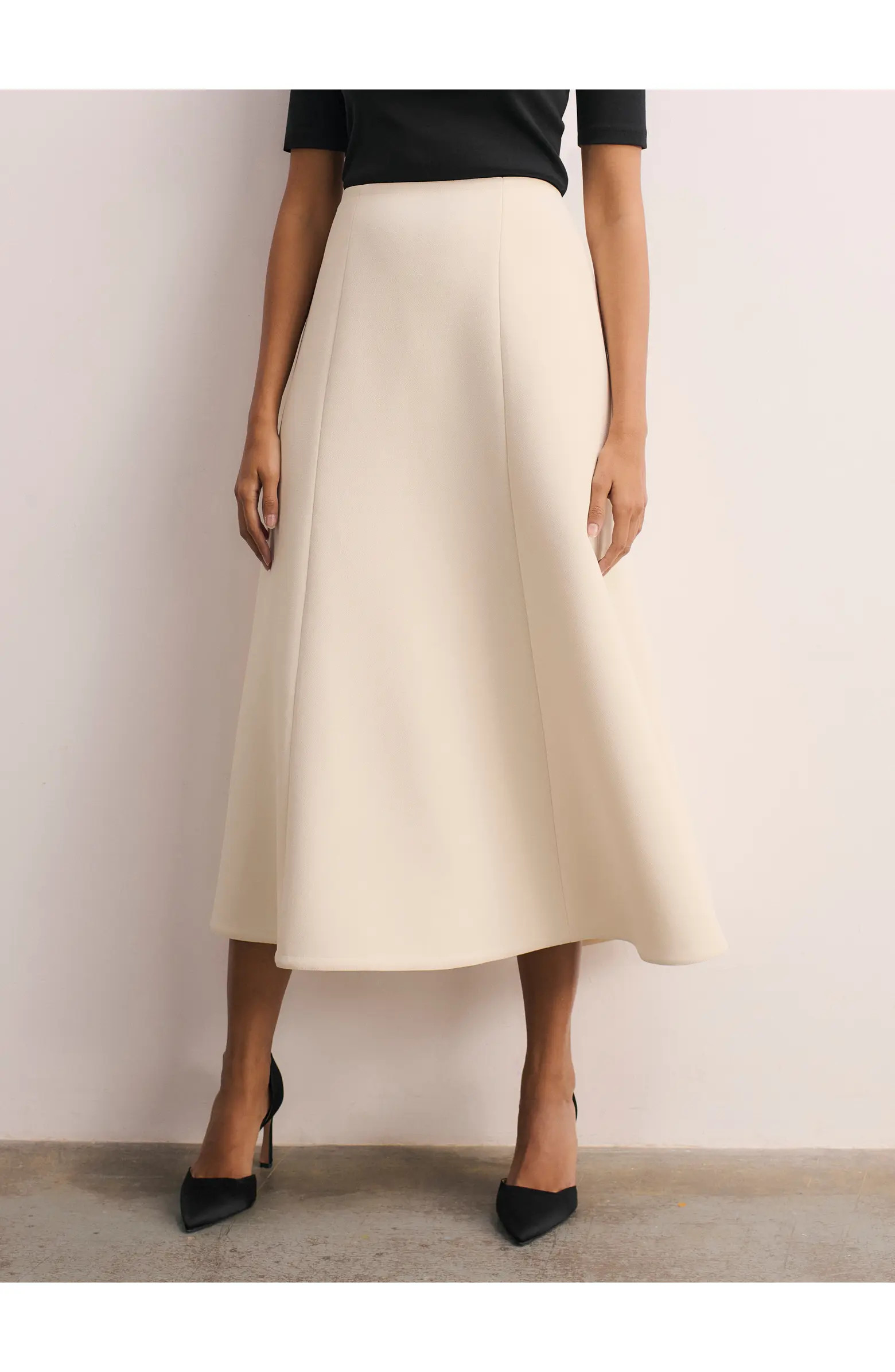 Ellingham High Waisted A-Line Midi Skirt | Nordstrom