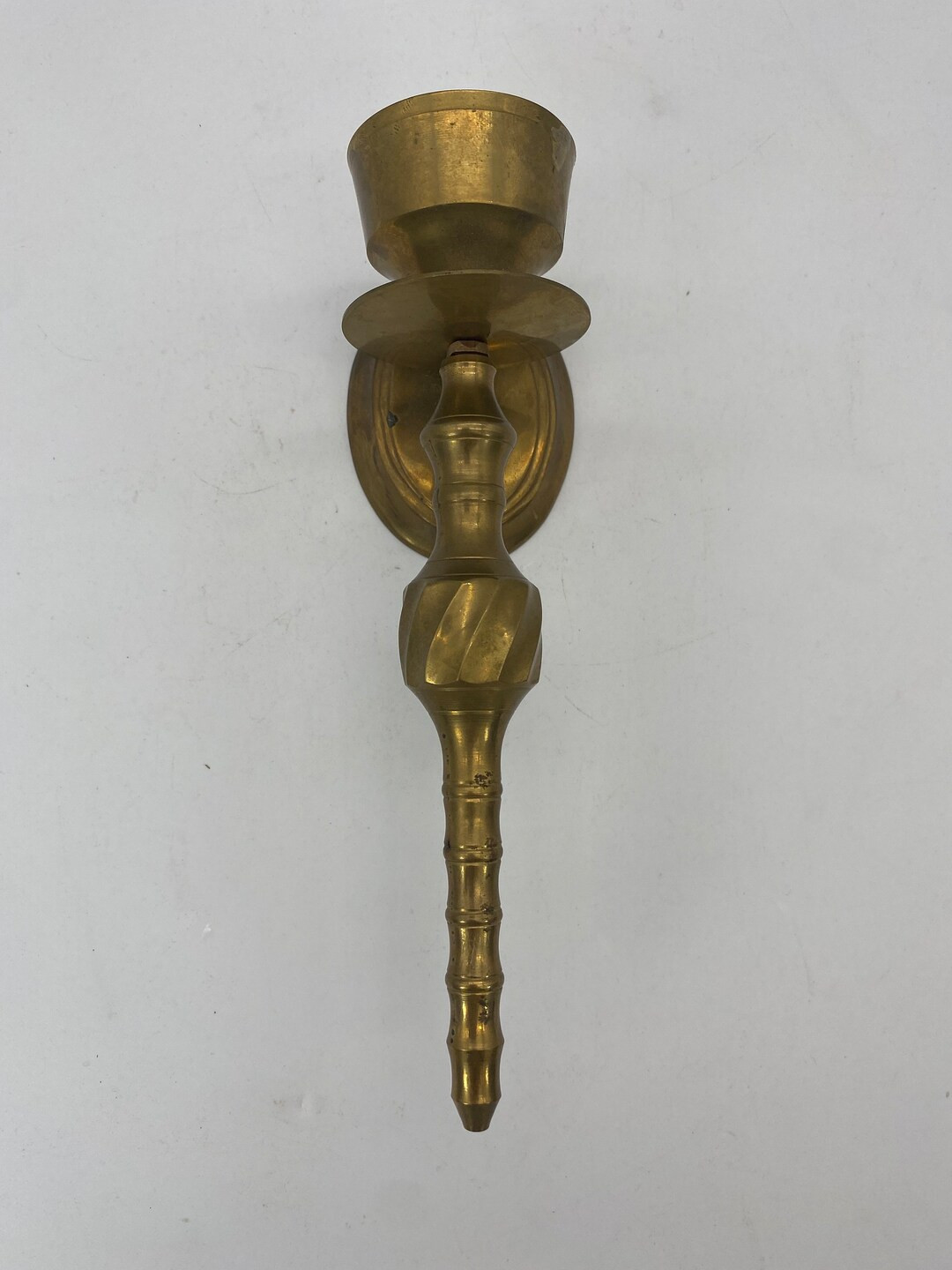 Vintage Brass Wall Candle Sconce - Etsy | Etsy (US)