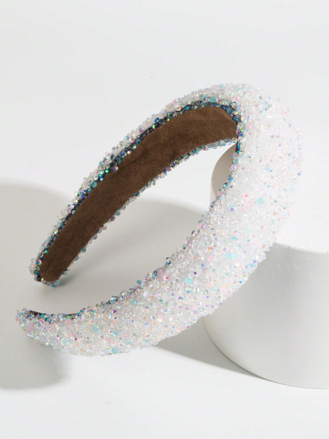 Party 1pc Women's Fashionable & Luxurious Full Rhinestone White Headband Tiaras | SHEIN