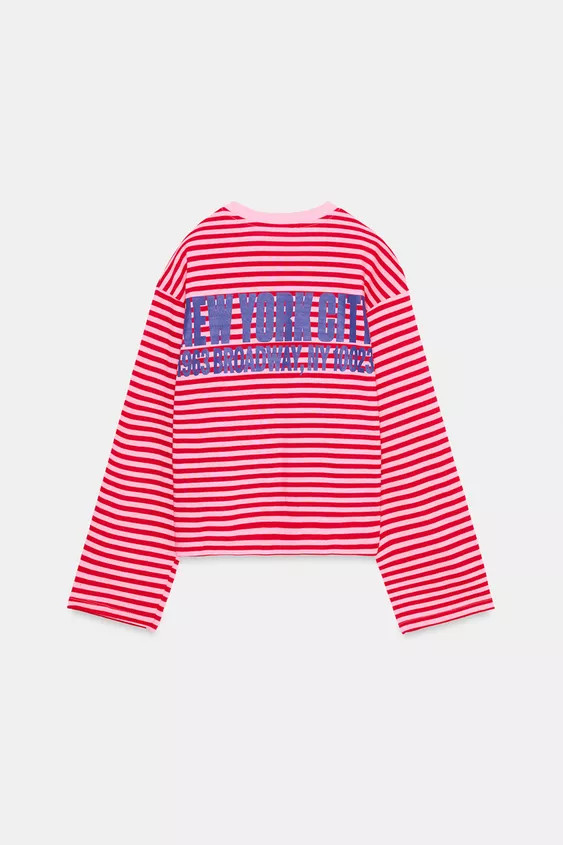 T-SHIRT RAYURES INSCRIPTION | Zara FR