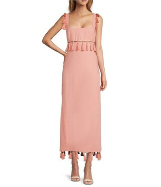 Antonio Melani x The Nat Note Cici Tassel Linen Blend Maxi Dress | Dillard's | Dillard's