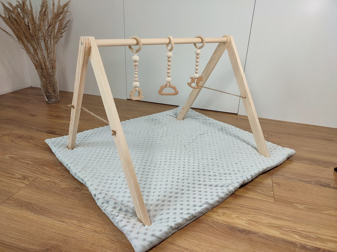 Montessori Baby Gym Fitness with Sensory Hanging Toys from Natural Ecological Wood | Etsy (UK)
