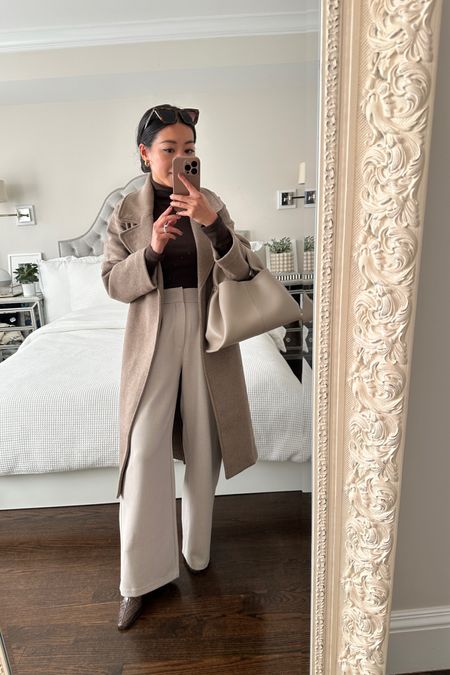 30% off Abercrombie + extra 15% off with code AFJEAN // polished tonal thanksgiving or fall to winter workwear outfit
•Abercrombie coat xxs petite - oversized fit
•Abercrombie trousers xs short
•Ann Taylor blade heel boots 5. 50% off one item with code SHINE
•BP turtleneck xs
•BP sunglasses 

#petite

#LTKSeasonal #LTKworkwear #LTKCyberweek