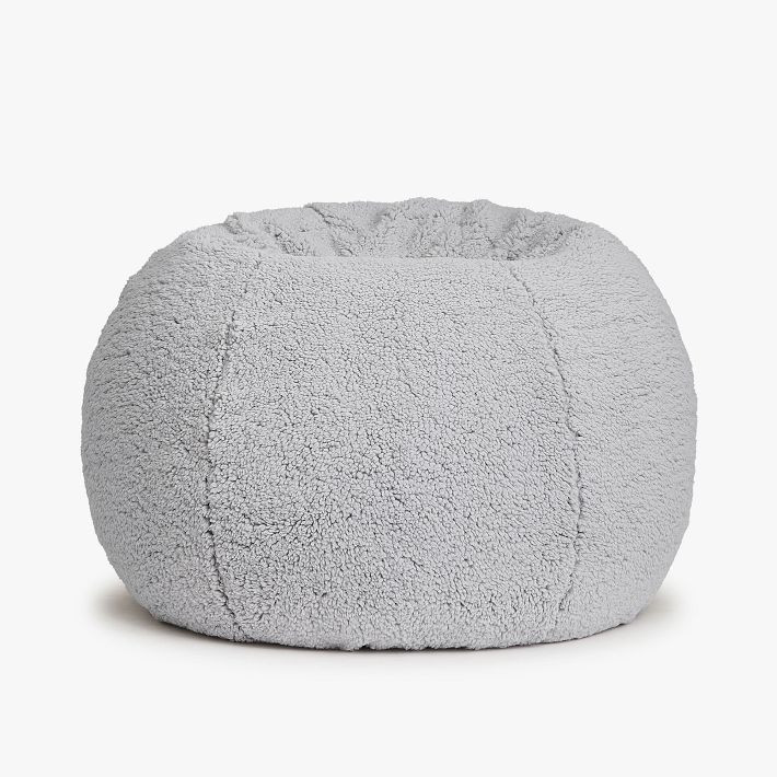Sherpa Light Gray Bean Bag Chair Slipcover Only | Pottery Barn Teen