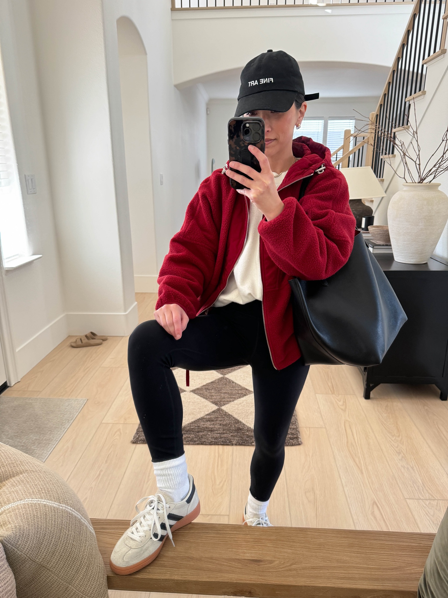 School drop off outfit ideas. Mom-life outfits. Fleece zip is old Varley, but I'm going to link similar. Sometimes, an elevated jacket or zip up makes the biggest difference. 

Varley zip up xs
Anine Bing Sweatshirt xs (old)
Amazon leggings xs
Adidas Spezial sneakers 4 mens
Mansur Gavriel tote
Fine Art hat (old)
Dorsey James necklace 15"

#LTKPetite #LTKActive #LTKSeasonal