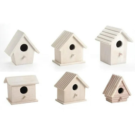 Darice Wooden Birdhouses, Assorted Styles, Unfinished | Walmart (US)