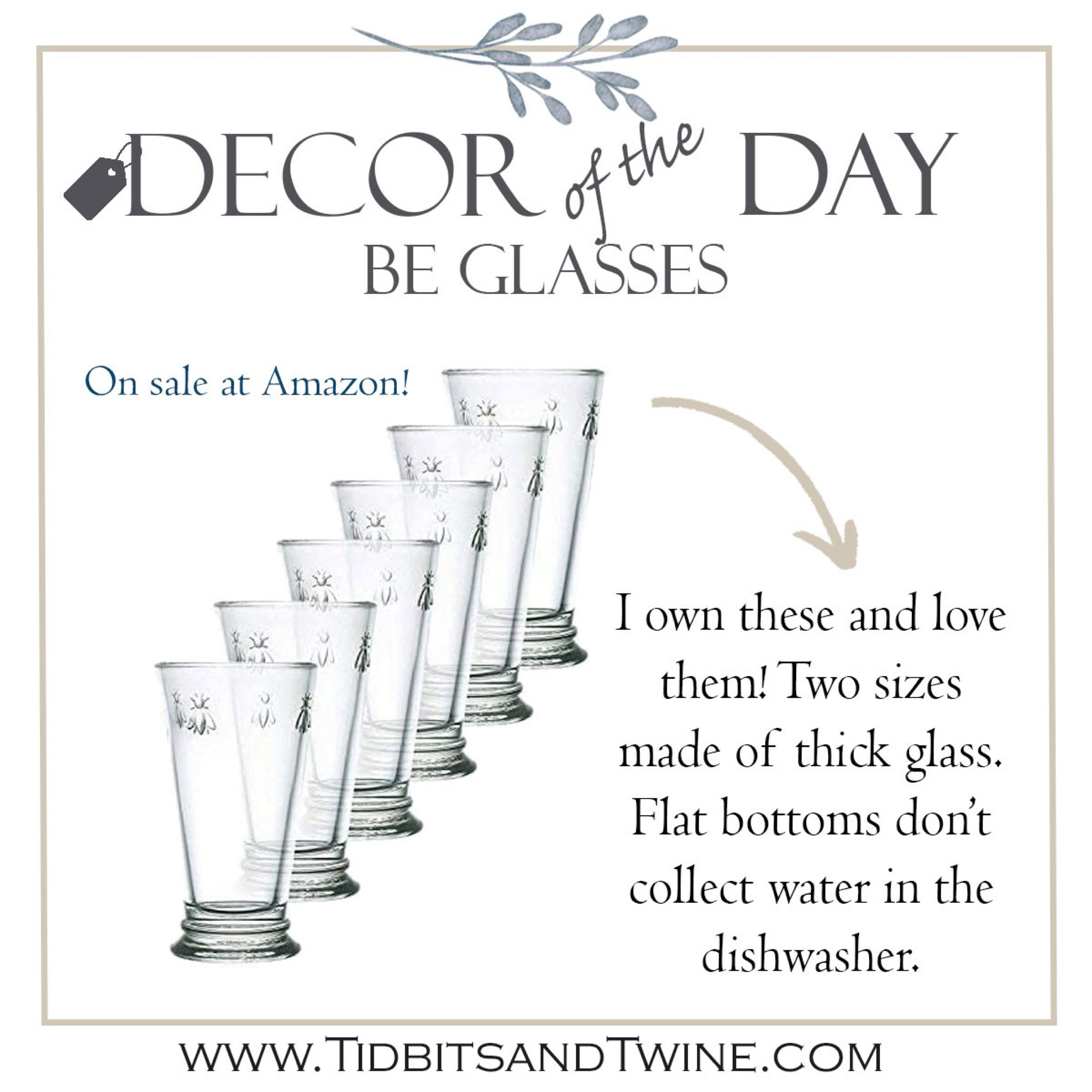 My favorite drinking glasses!

Kitchen decor, bee glasses, Amazon find, Amazon sale, drinkware, home decor 

#LTKsalealert #LTKhome #LTKFind
