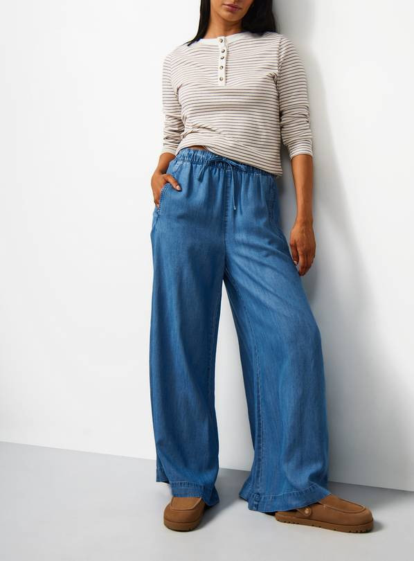 Blue Chambray Palazzo Trousers 12 | Tu Clothing