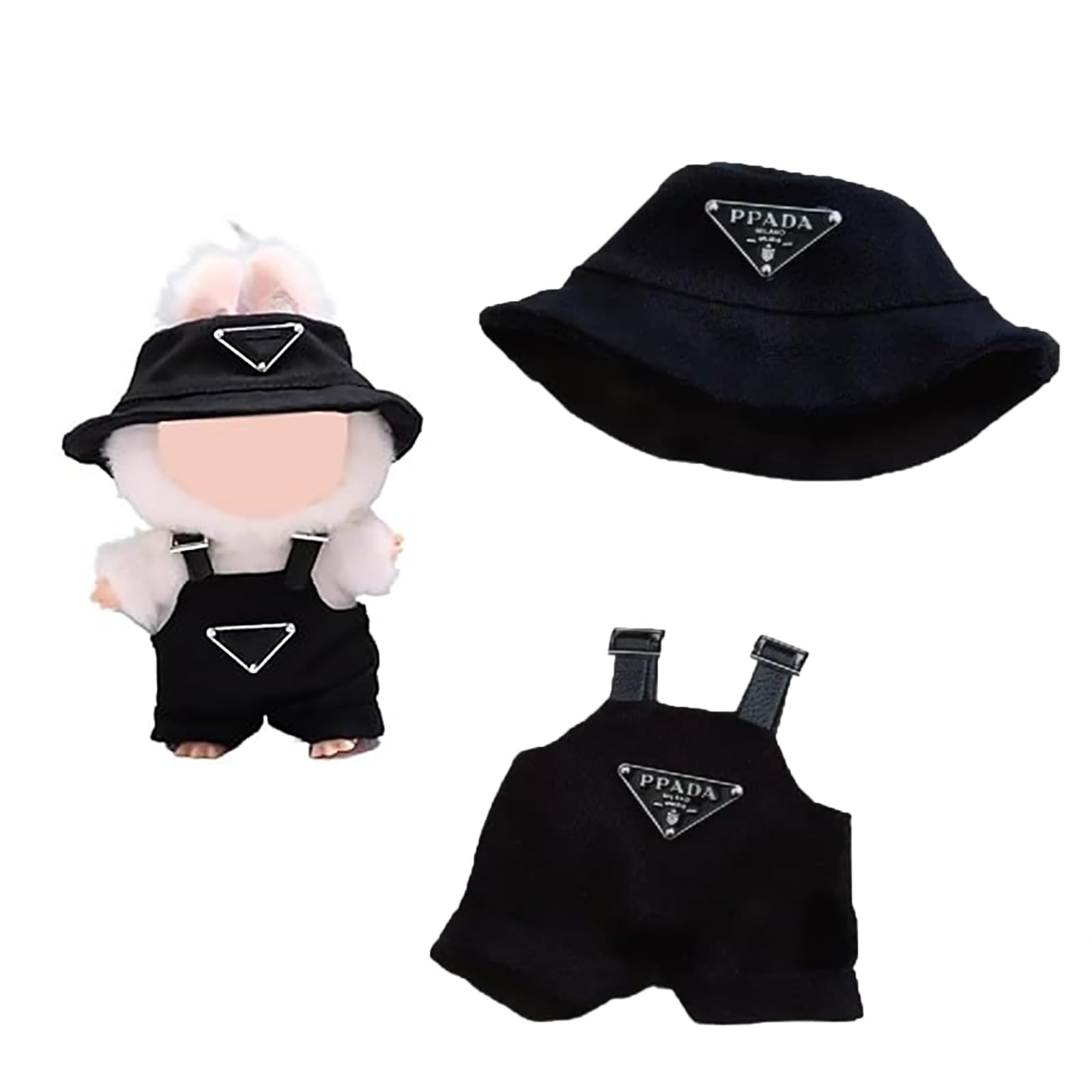 Clothes for Labubu(NO Doll) , Hat & Overalls Set for Labubu Clothes 15cm/17cm Doll Accessories Su... | Amazon (US)
