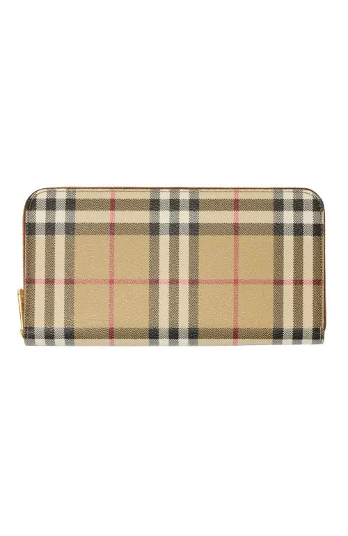 burberry Check Zip Wallet in Archive Beige/briar Brown at Nordstrom | Nordstrom