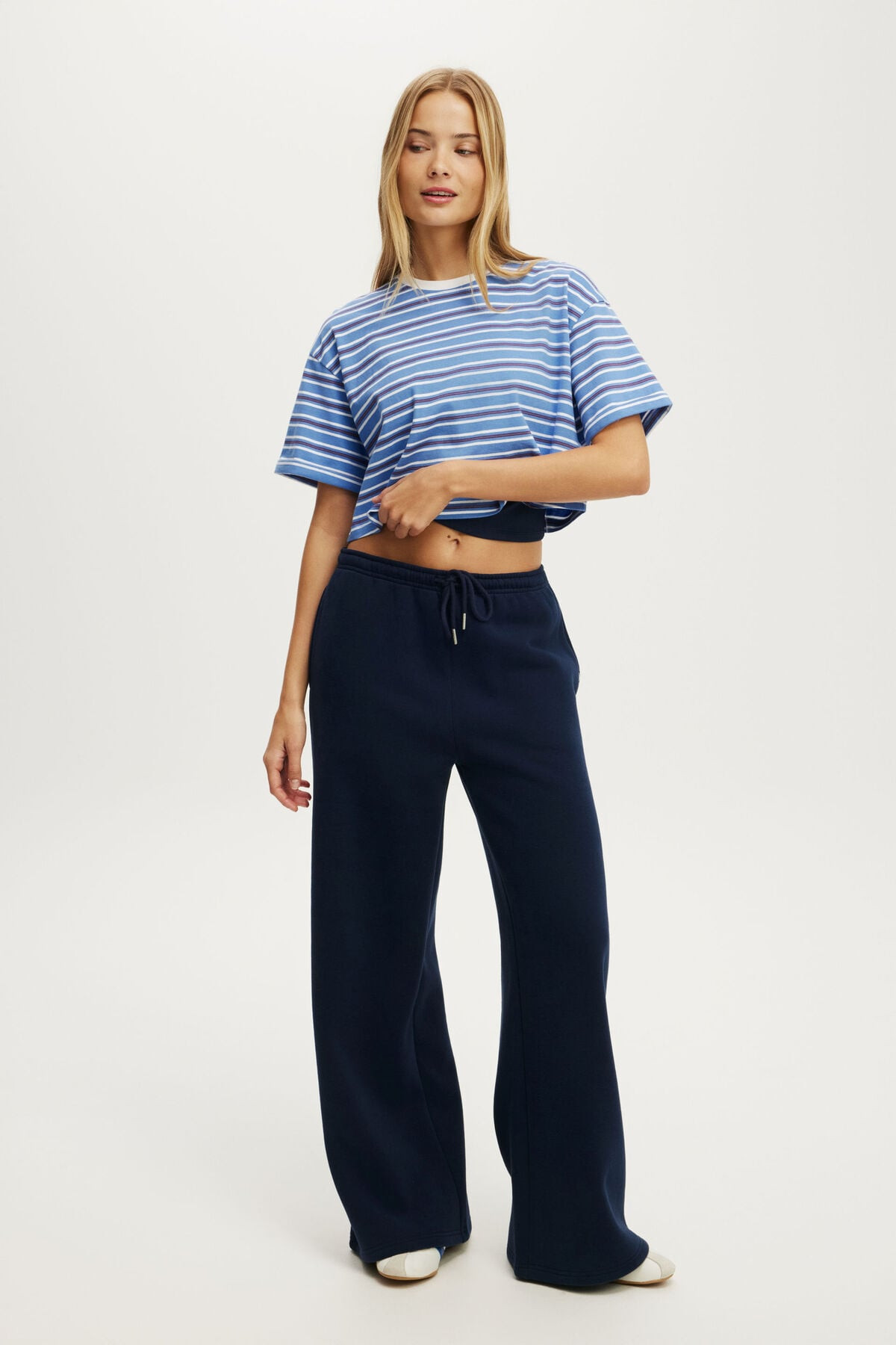 Plush Tie Waist Wide Leg Sweatpant | Cotton On (US)